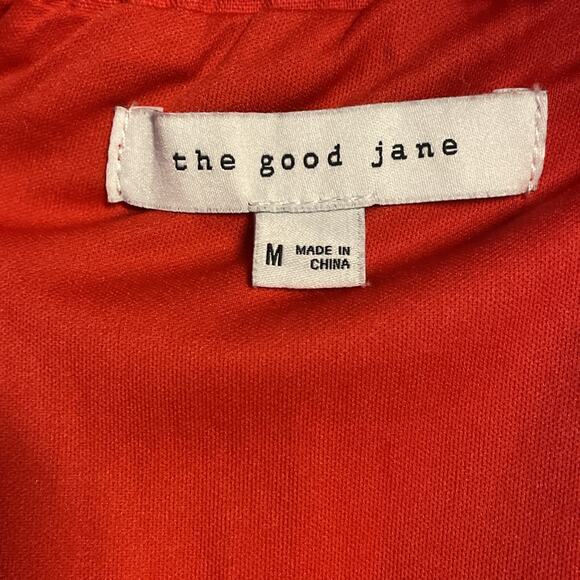 THE GOOD JANE Women's size MEDIUM off Shoulder TOP Sleeveless Bow Strap RED - Picture 8 of 9
